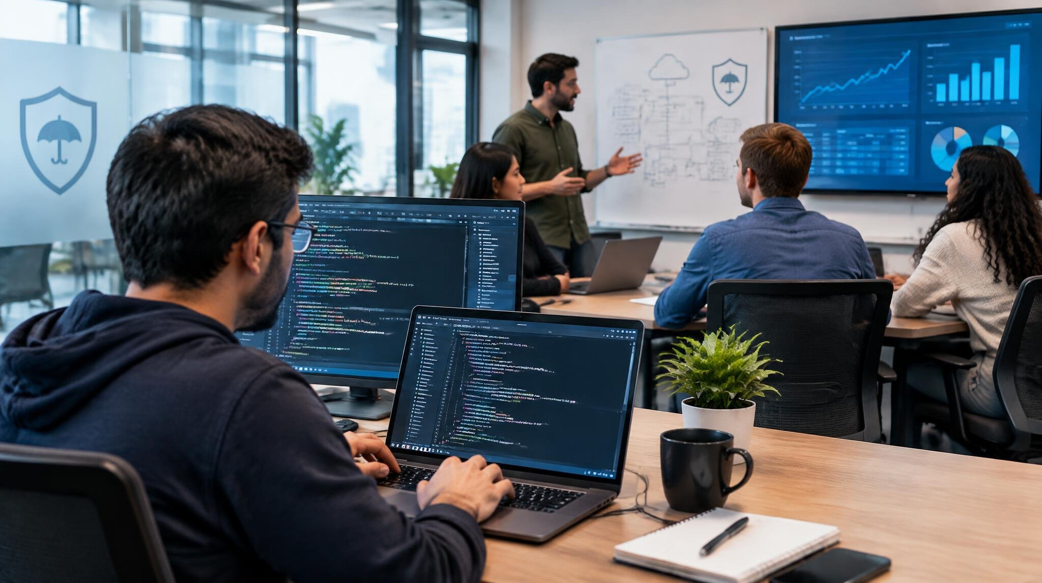 programmer working on insurance code